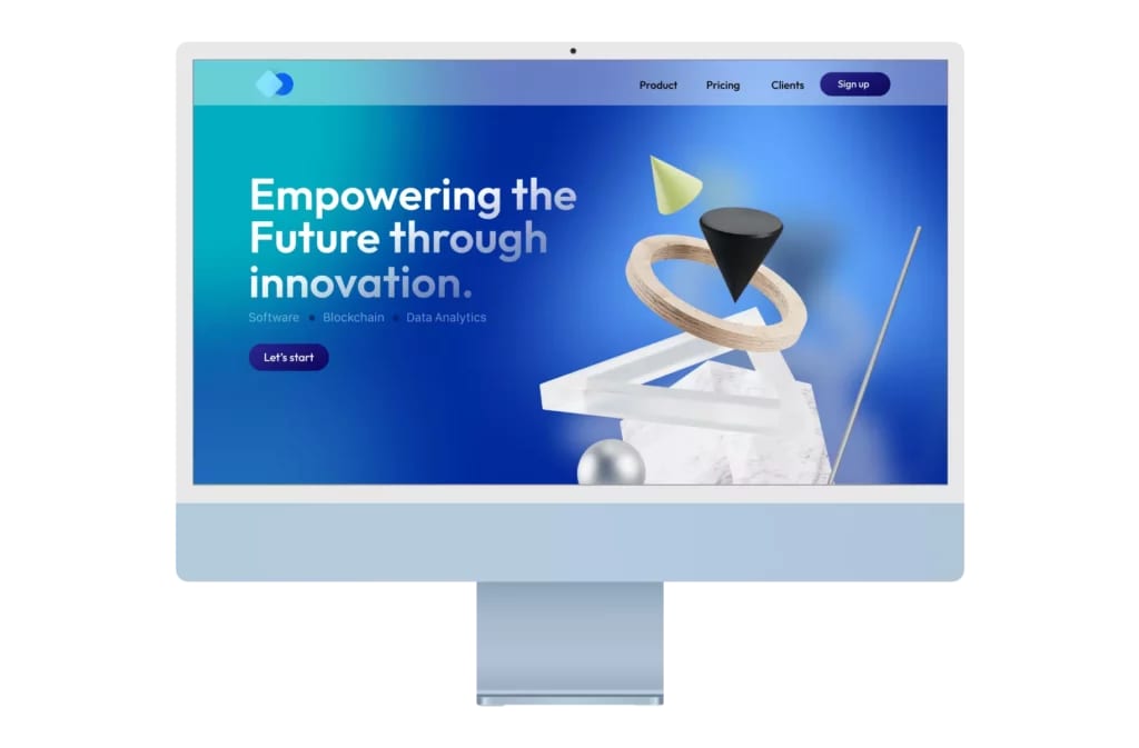 Custom OTT web platform and analytics dashboard on a desktop monitor